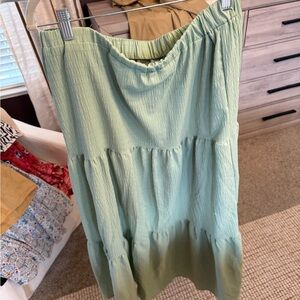 Elegant Green Tiered Skirt